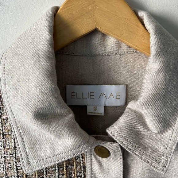 ELLIE MAE Kason Denim Jacket Silk/Linen Jacket Size XS - Picture 5 of 16